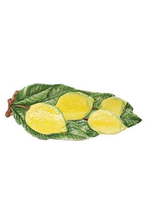 Saucer decorated with lemons and leaves L'Oasi ceramiche | POGGIAMESTOLOFOGLIELIMONI